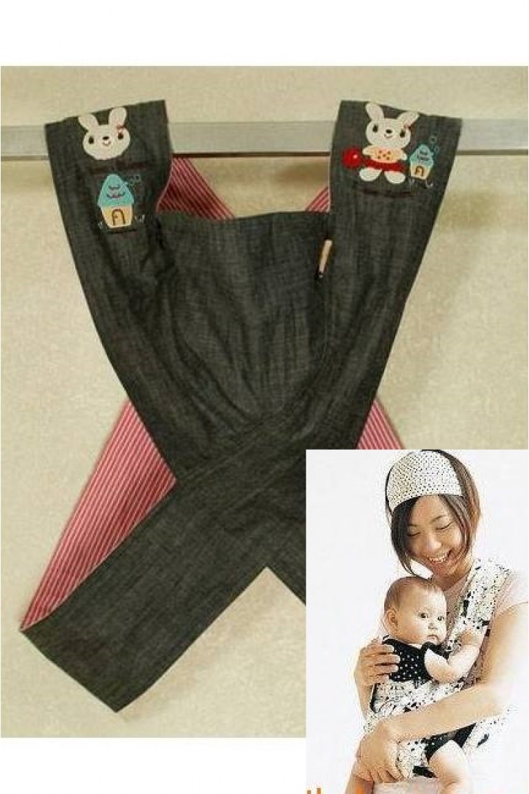 Minizone Simple X-Style Baby Carrier / Mei Tai - Embroidery Rabbit