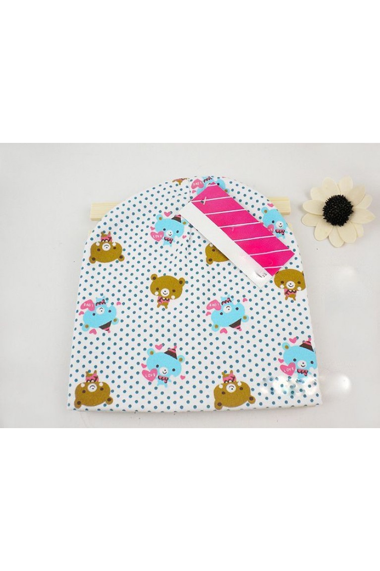 BH411 : Love Bears With Polka Dot Beanie Hat