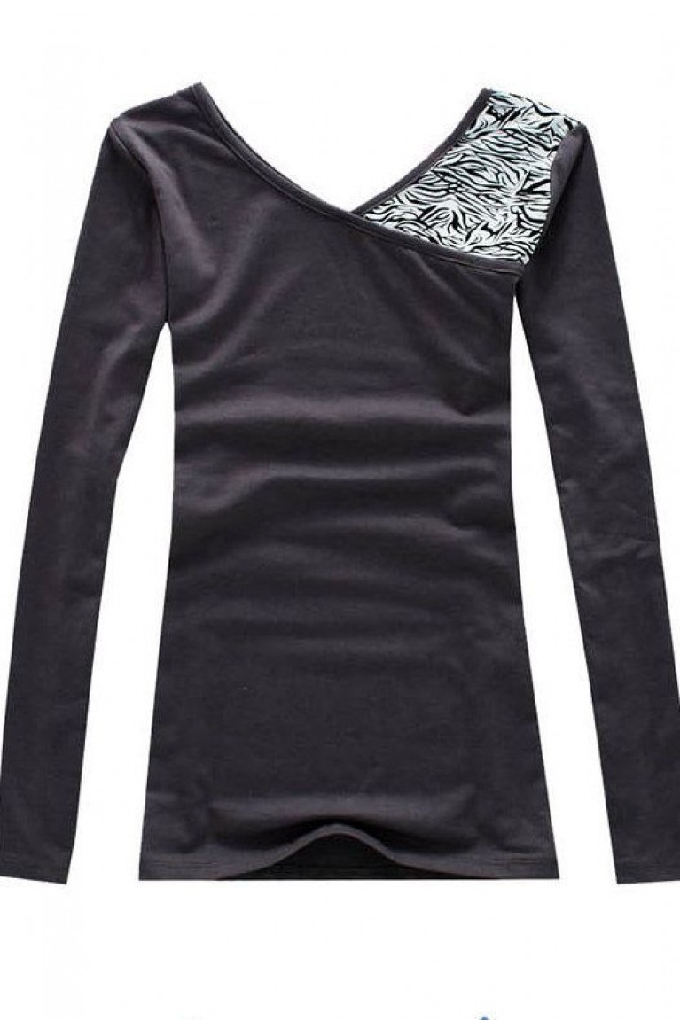 SGL4381 : Collar V Long Sleeve Ladies Shirt 