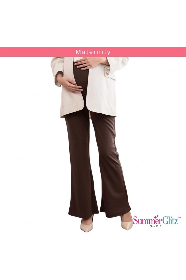 SummerGlitz Stretchable Comfy Bell Bottom - Pecan Brown