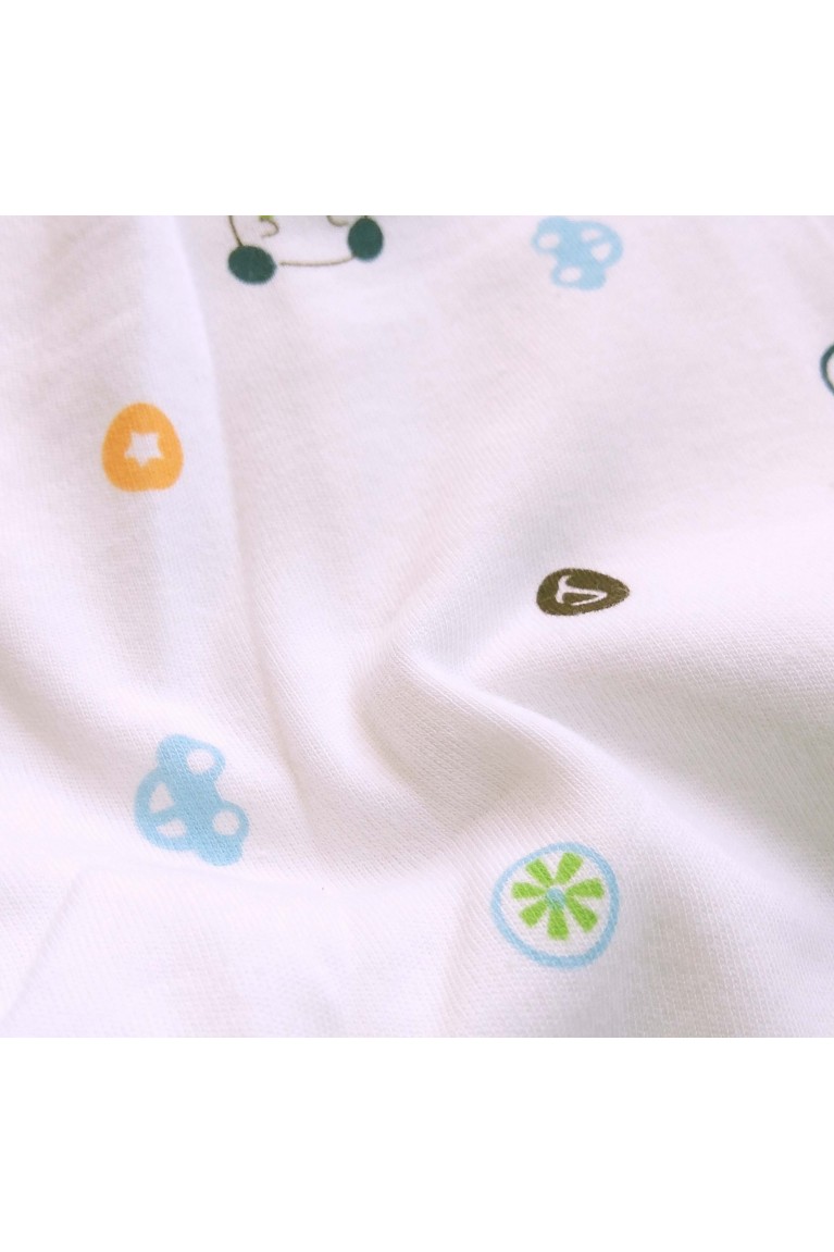 Blue Ear Bear Print New Born Set (5pcs) - Cream