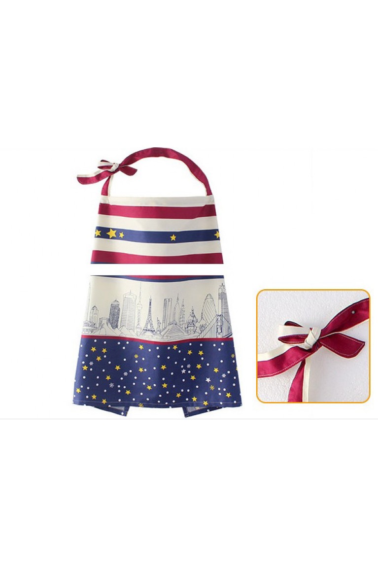 Stripes Modern City Nursing Cover - Blue