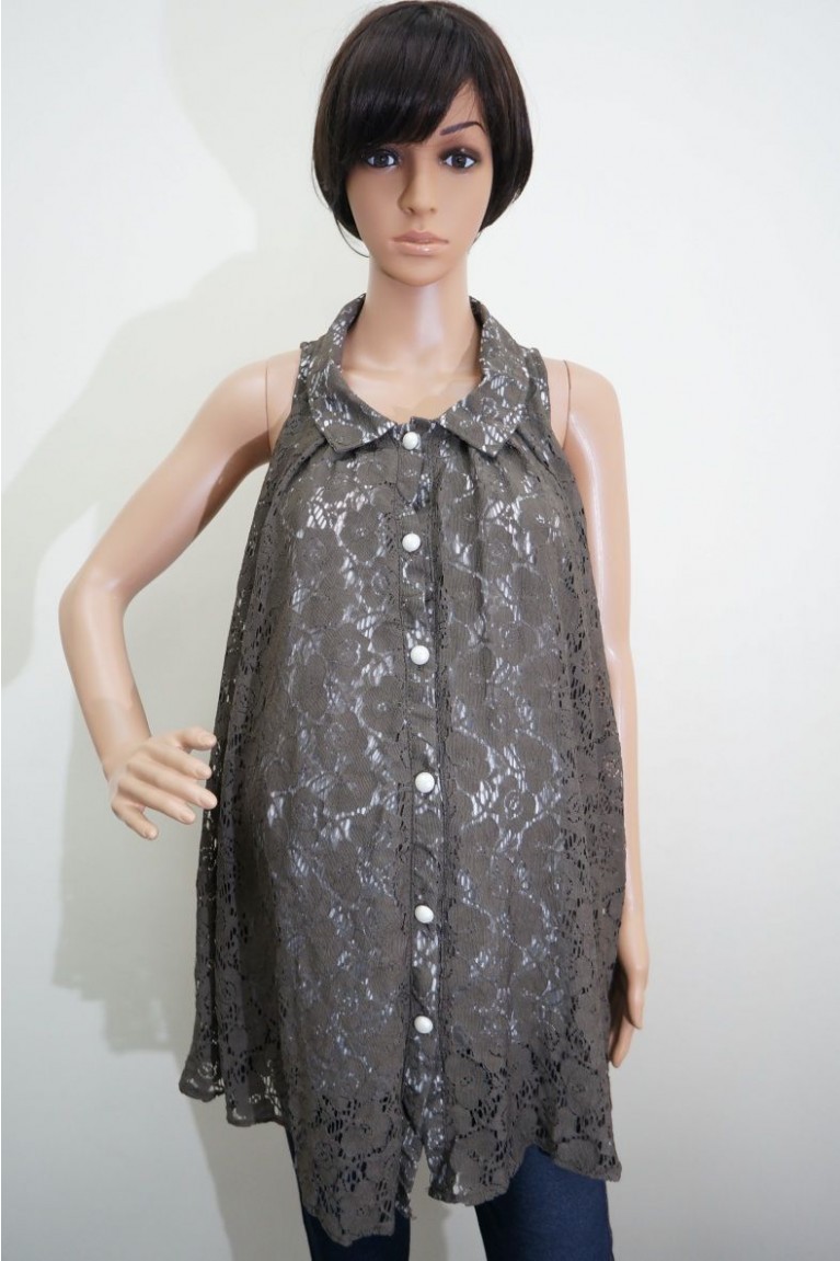 SGM81481 : Maternity Exquisite Lace Sleeveless Blouse 