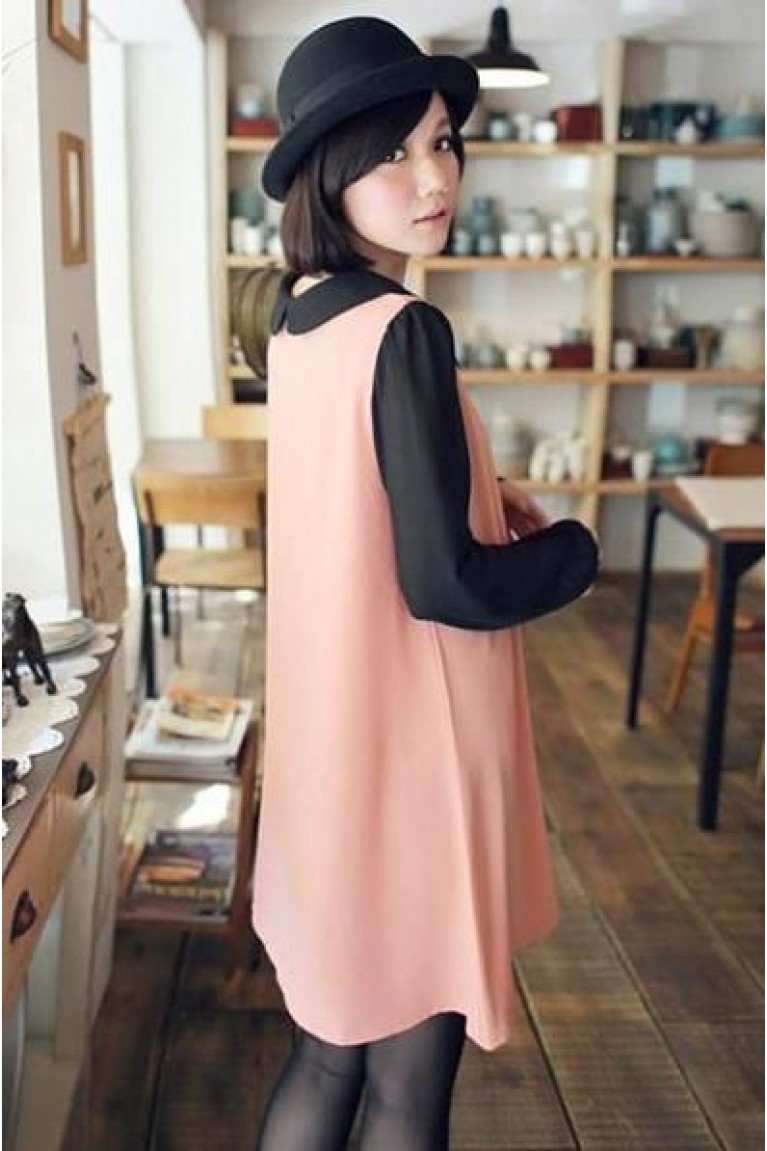 Stylish Peter Pan Collar Long Sleeves Maternity Blouse