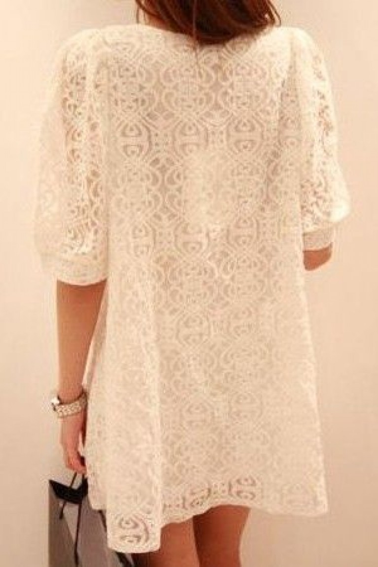 Sweet Lace Cute Owl Short Sleeve Matenity Blouse 
