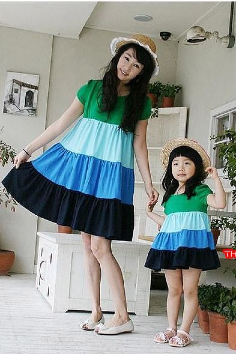 Colour Block Mummy Dress - As Shown - 20
