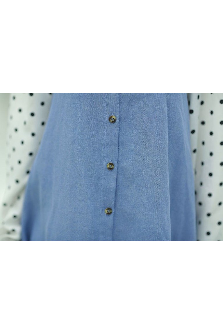 Modern Polka Dot Long Sleeves Maternity Blouse