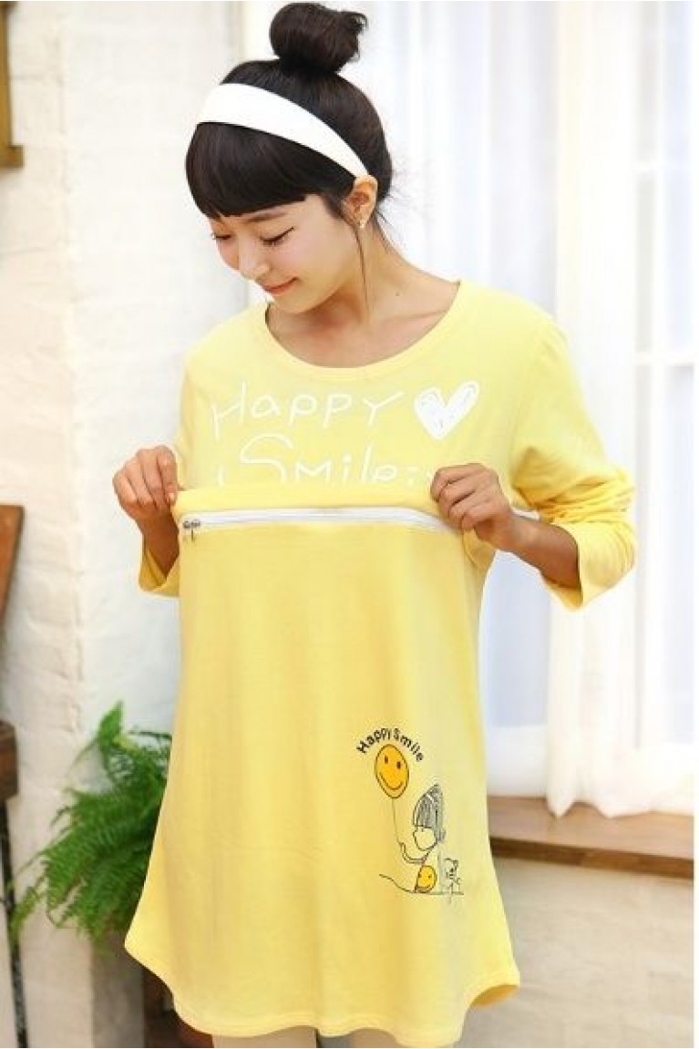 Happy Smile Maternity + Nursing Long Shirt