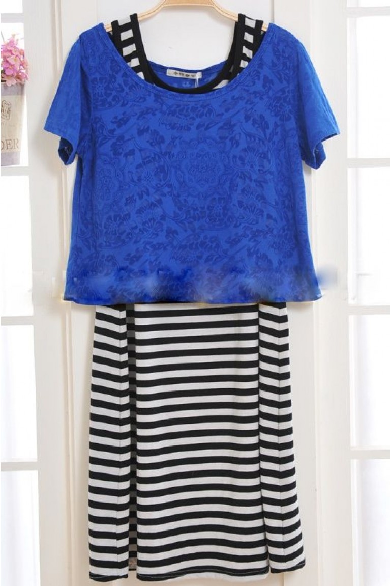 Striped Maternity + Nursing Sleeveless Dress