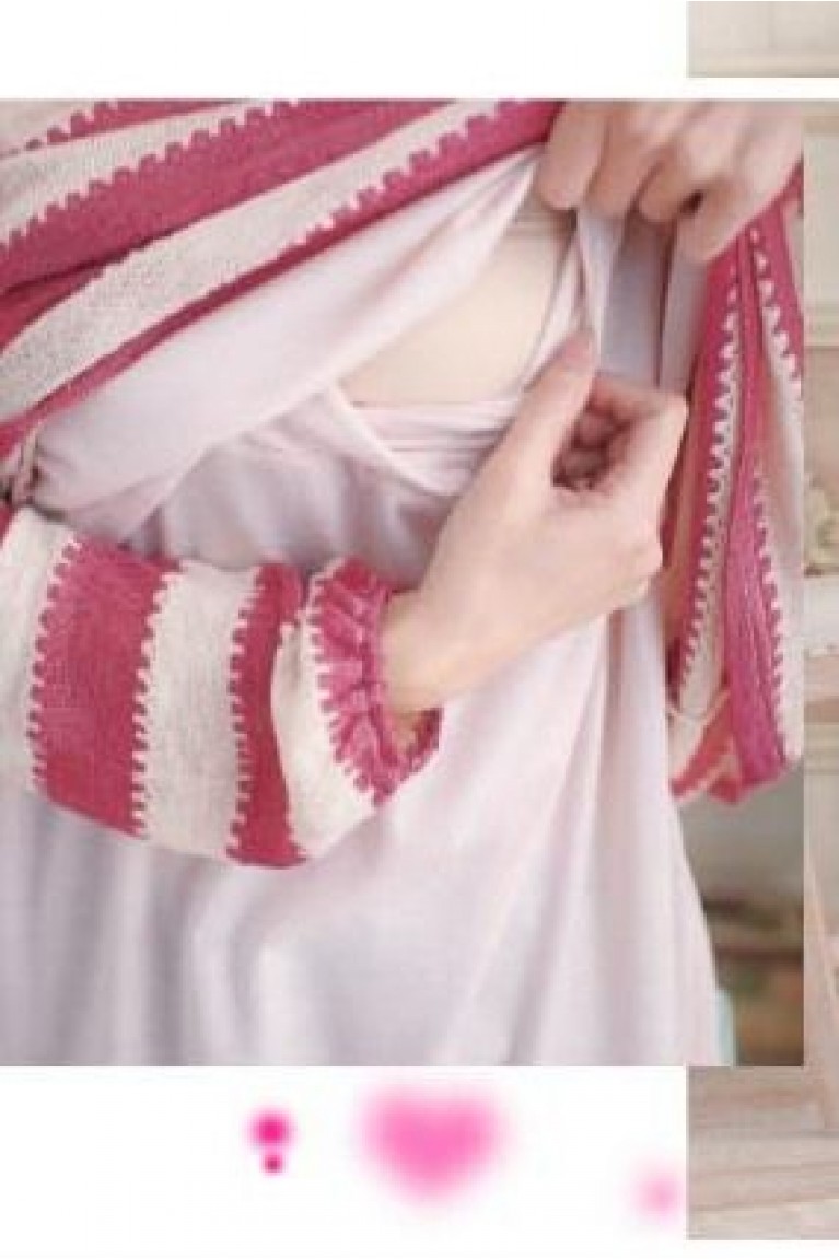 Maternity + Nursing Sleeveless Blouse With Stripes Top (2pcs Set)