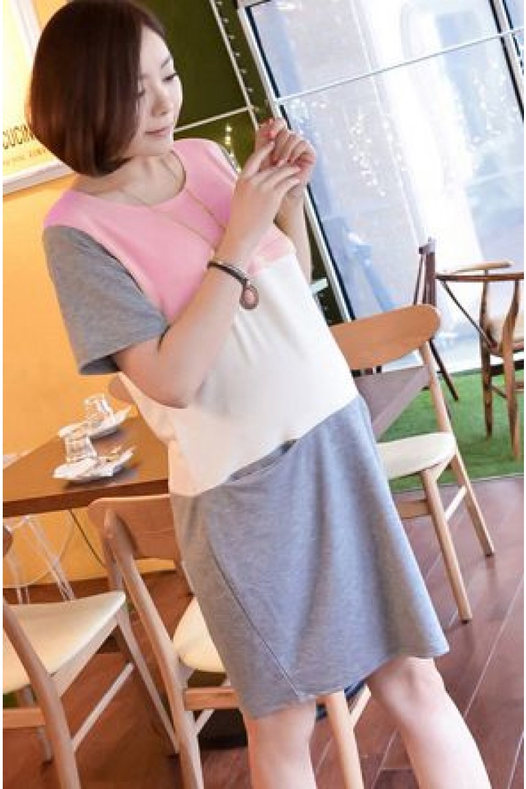 Maternity + Nursing Colour Block Dress