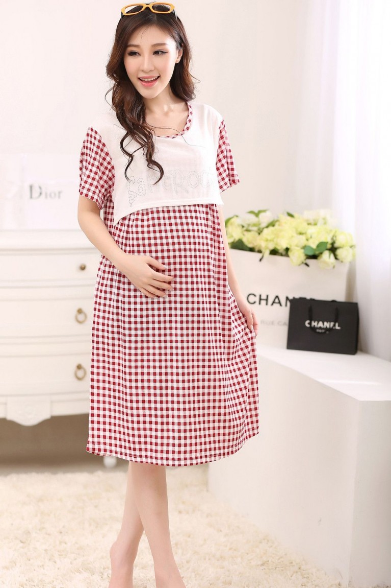 Maternity + Nursing Short Sleeve Dress