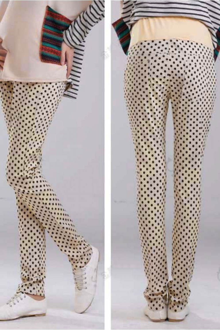 Maternity Polka Dot Print Long Pants