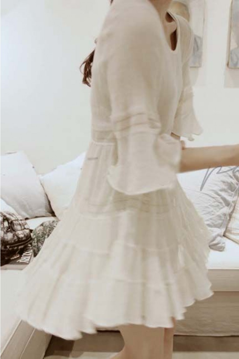 Crochet Hollow Design Maternity Dress 