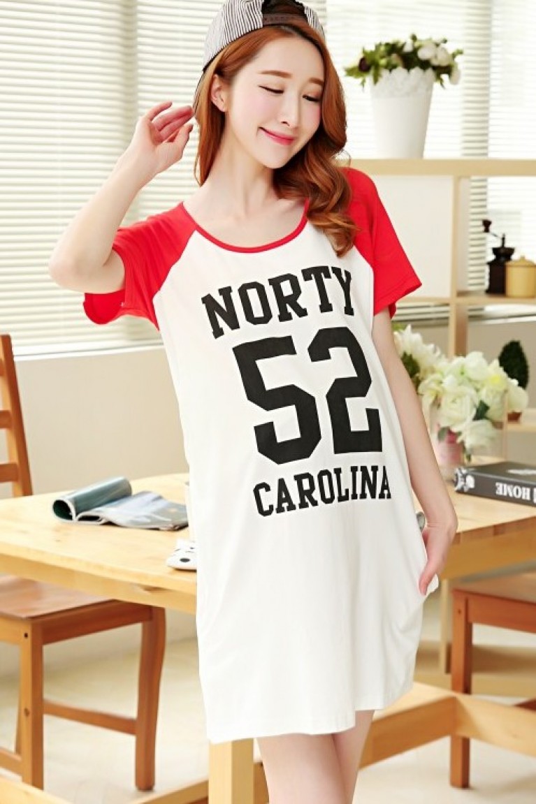 Maternity + Nursing "Norty 52 Carolina" Printed Short Sleeve Top