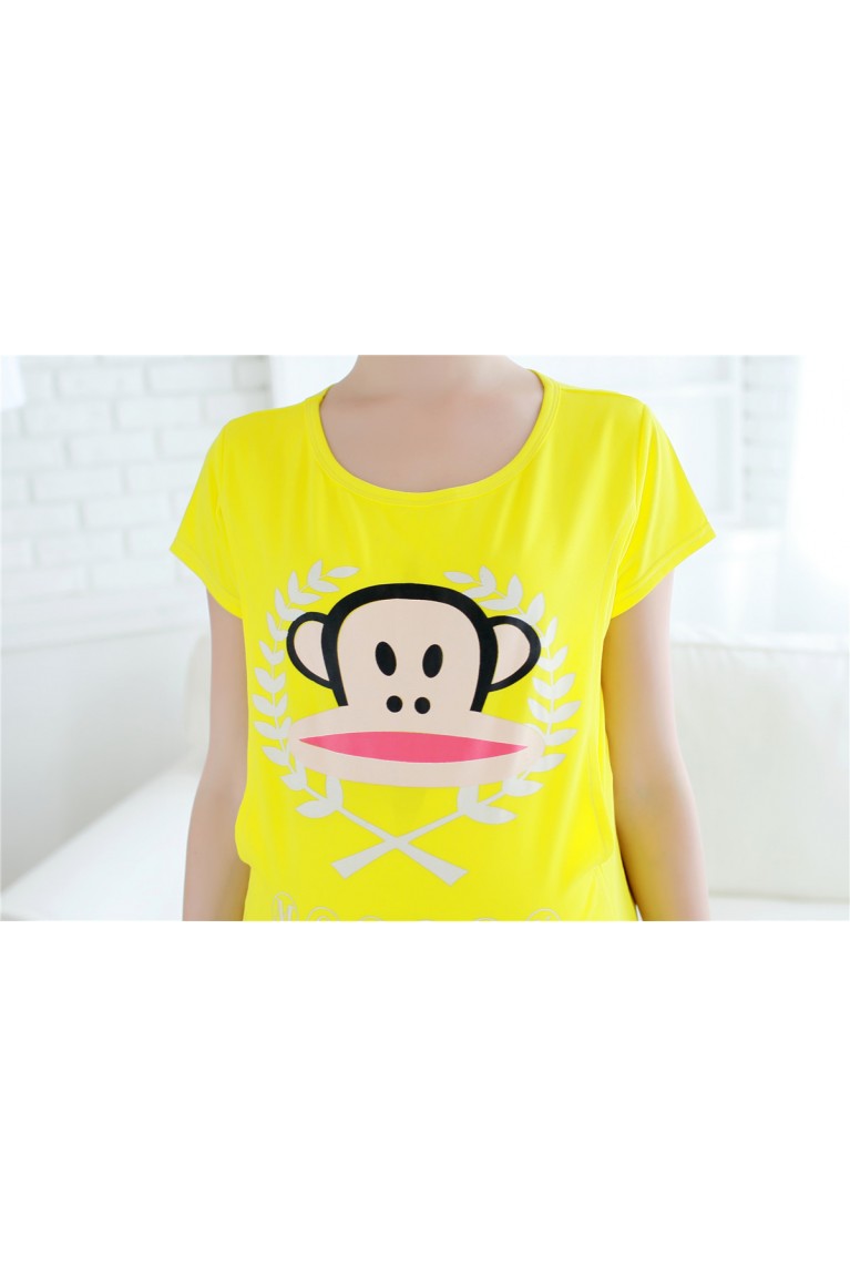 Maternity Short Sleeve Frank Monkey Printed Nursing Top