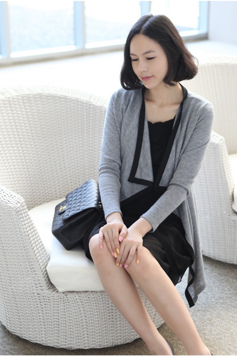 Long Sleeved Maternity Cardigan - Grey