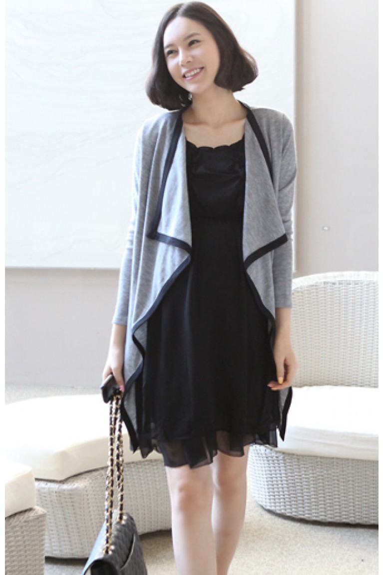Long Sleeved Maternity Cardigan - Grey
