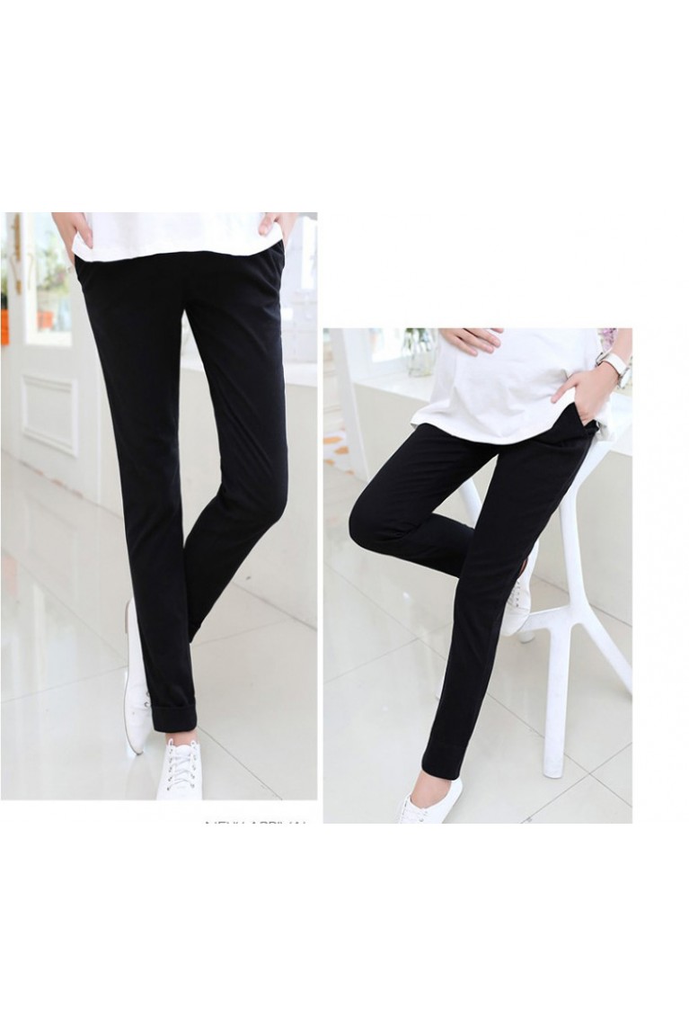 Simple Maternity Tapered Work Pants ( M, L, XL, XXL, XXXL) - Black