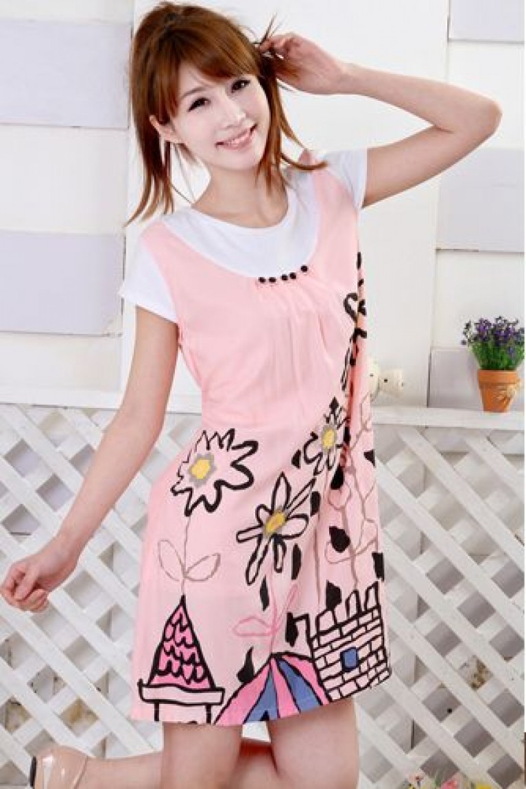 SGM8590 : Flowers Prints Maternity Dress 