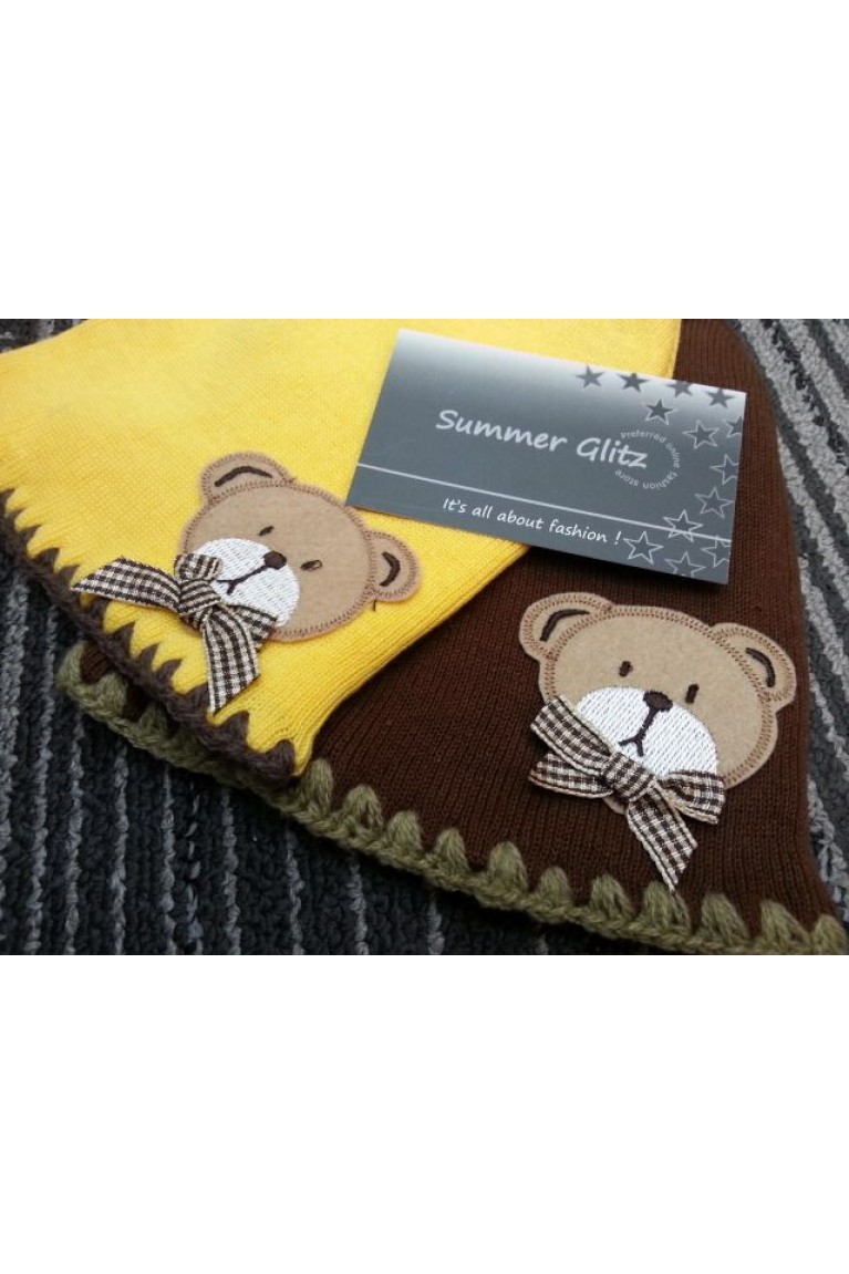 Bowknot Bear Baby Knitted Beanie Hat - Orange