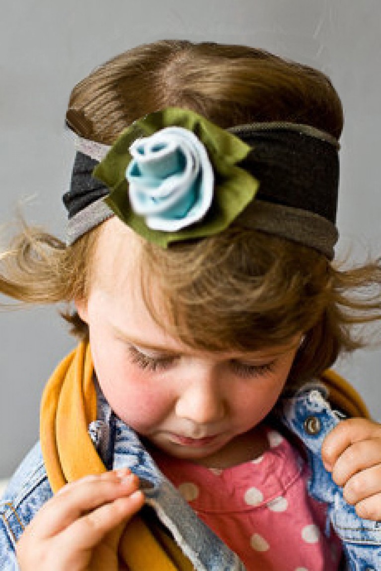 Baby Flower Head Band - Blue Rose