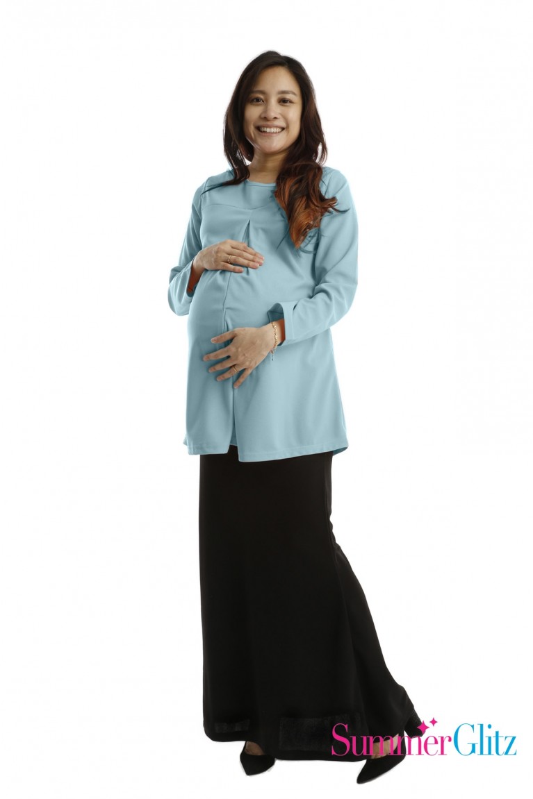 SummerGlitz Single Pleat Blouse - Cosy Blue