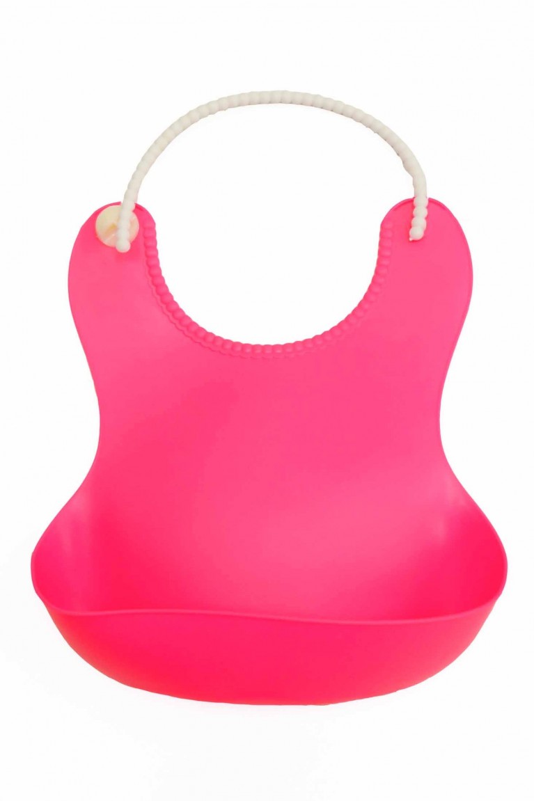 Baby Soft Plastic Bib - Pink
