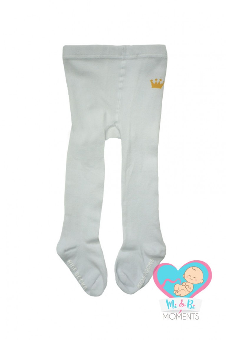 Mi & Bi Moments Non-Slip Baby Footed Tights - Crown Twin Pack