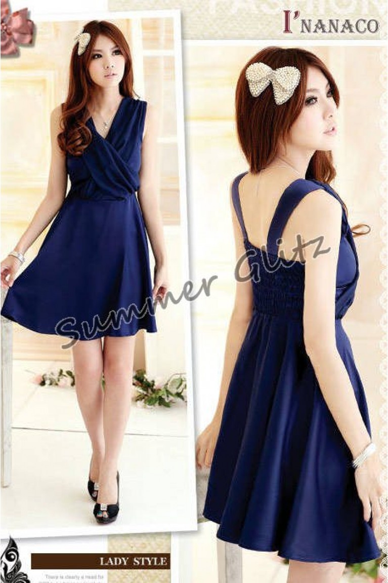 SGL301 : Elegant Cross Bust Evening Short Dress