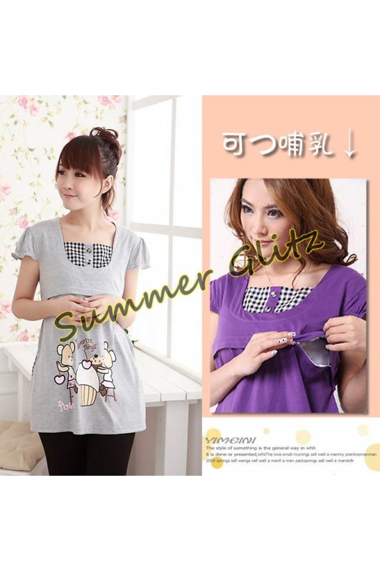 SGM030 : Cartoon Bear Nursing & Maternity Tee 