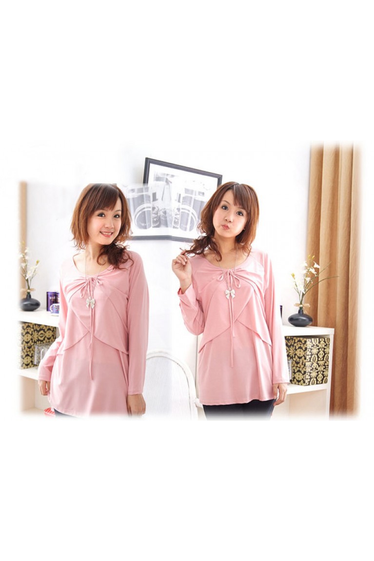 Ruffle Layer Nursing Long Sleeve Tee 