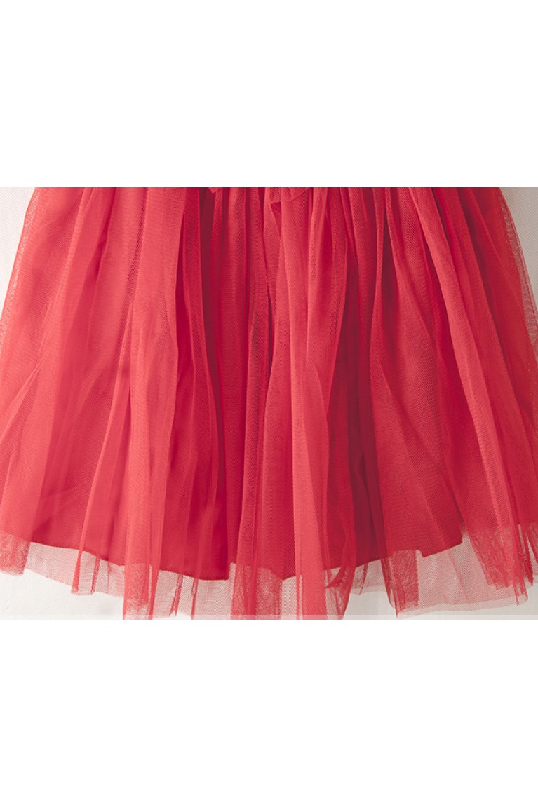 Cute Flower Little Princess Dress - Red