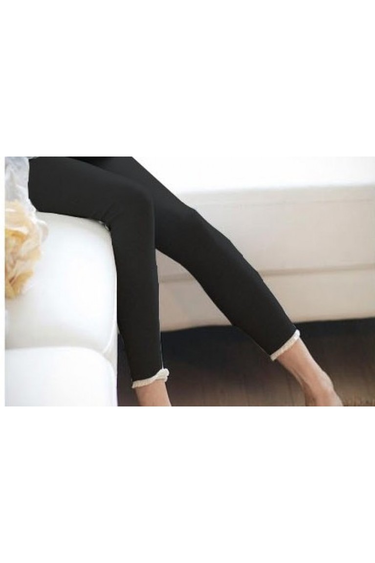 Maternity Lace Leg Opening Legging - Black