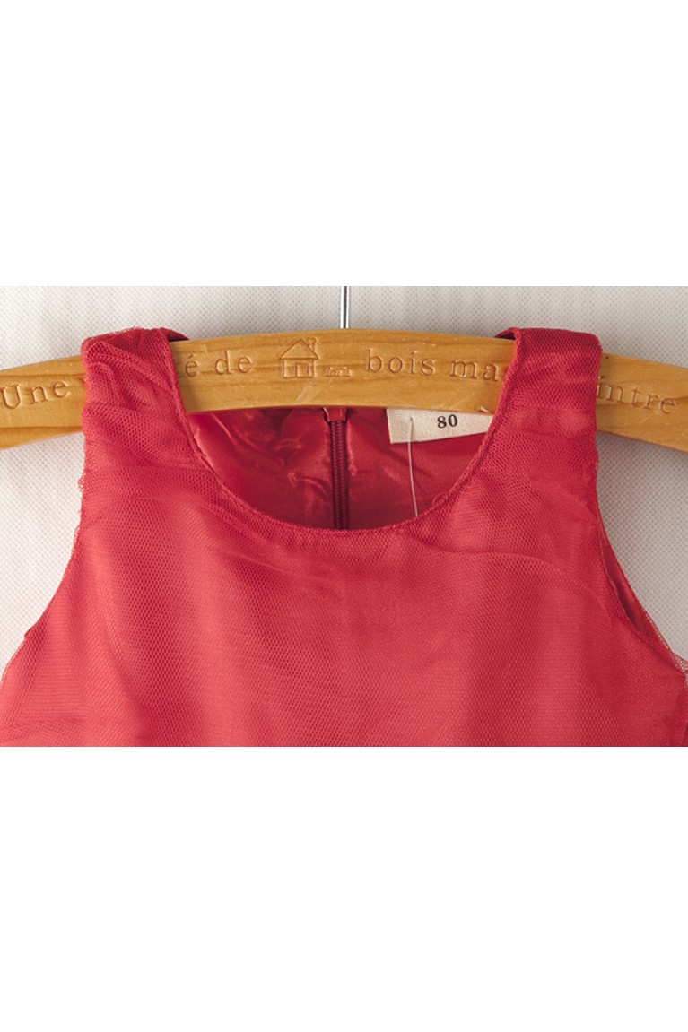 Cute Flower Little Princess Dress - Red