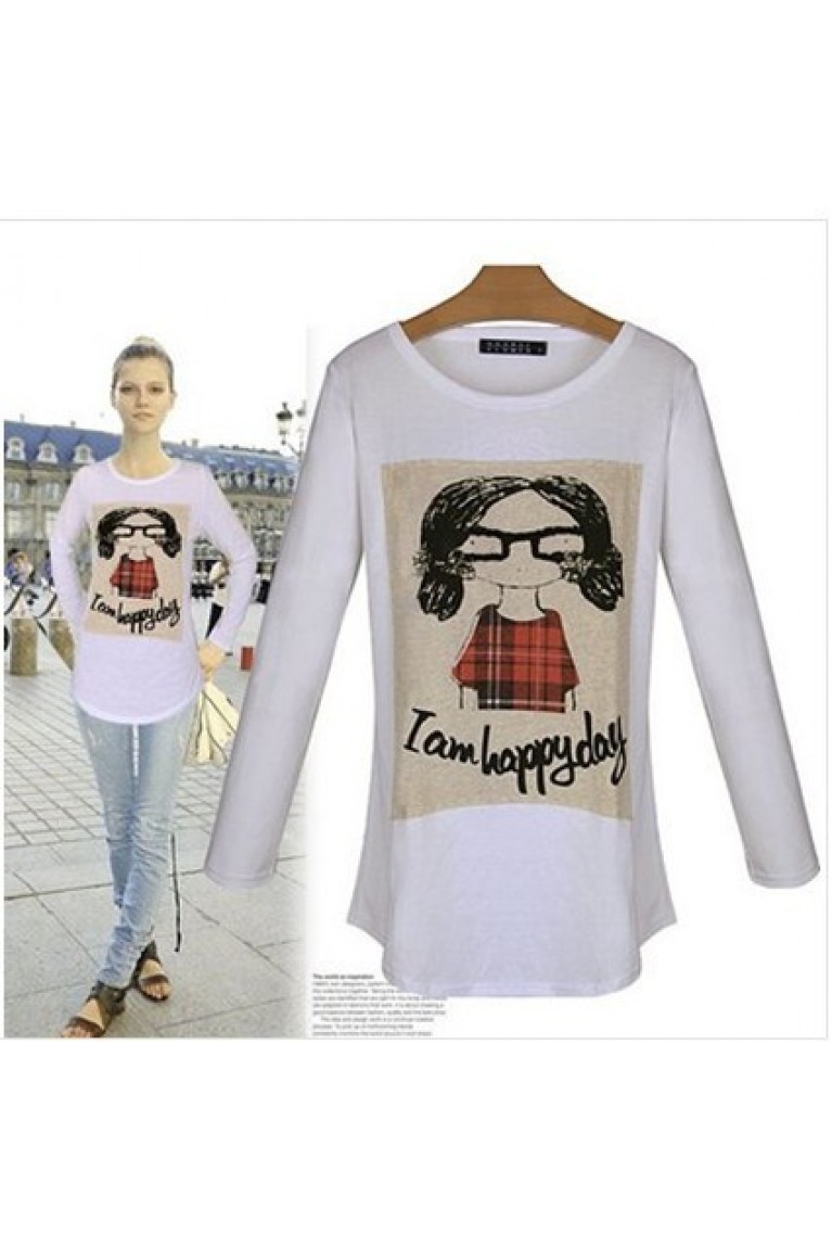 SGL4346 : Ladies I Am Happy Day Long Sleeve Shirt