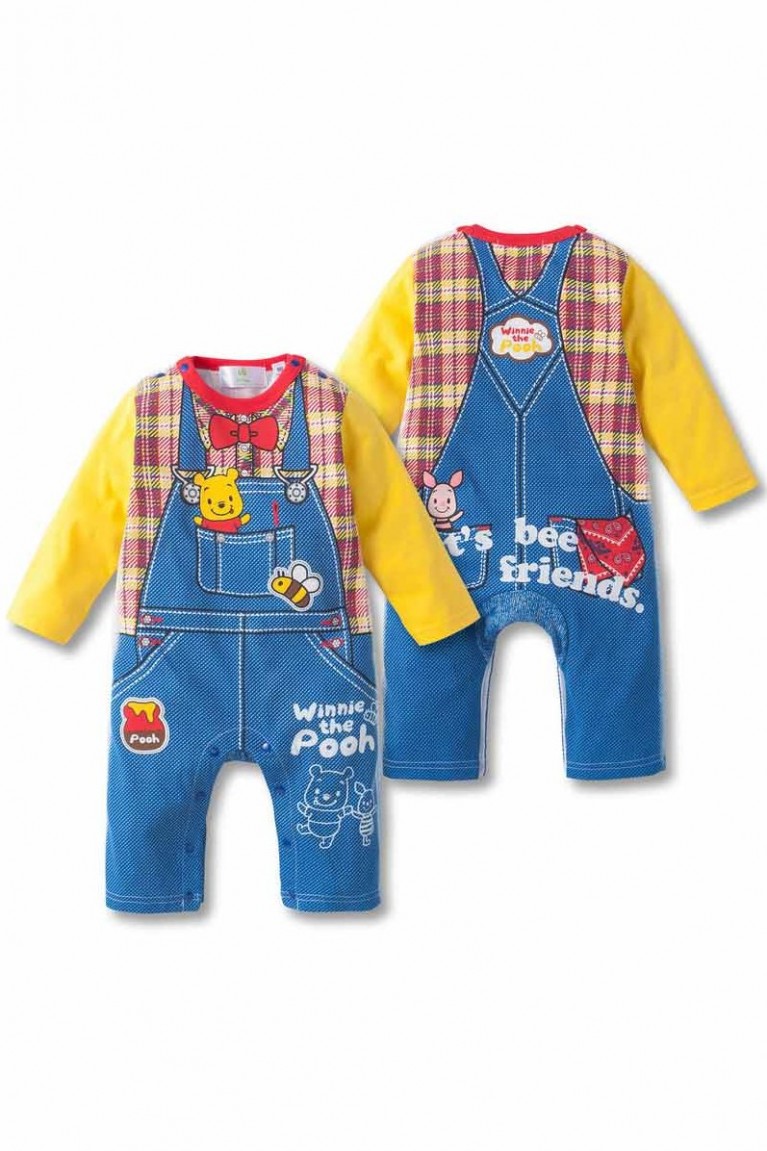 Winnie The Pooh Jump Suit Print Baby Romper - Yellow