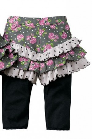 Floral With Dots Frill Design PP Pants