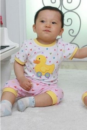 Duck With Loves Print Top + Pants (2pcs Set)