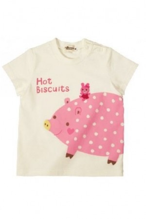 Cute Big Pig Print Baby Top - Pink