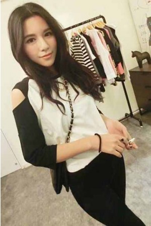 Stylish Medium Sleeve Ladies Top - White