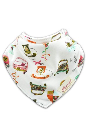 Mom's Care Car Print Triangular Bib / Scarf (1pc./pack) - White