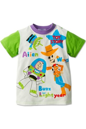 Toy Story Print Kids T-Shirt - White+Green