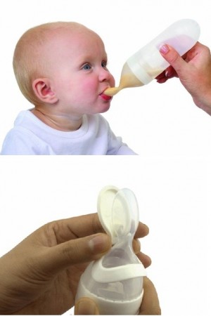 Baby Food Feeding Bottle with Spoon