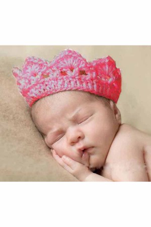 Crochet Princess and Prince Baby Crown-Pink
