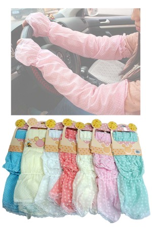 Hearts And Dots Design Assorted Colour Arm Sleeves (1pair)