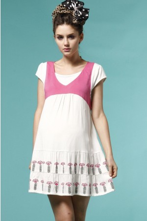 SGM81258 : Maternity Hemline Flowers Dress 