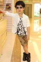 Stylish Jacket Front Button With Pocket - White