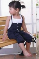 Girls Bare Back Bib Pants