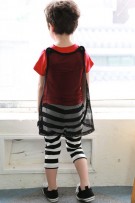 Superkid Top with Cape + Pants (3pcs./set) - Red